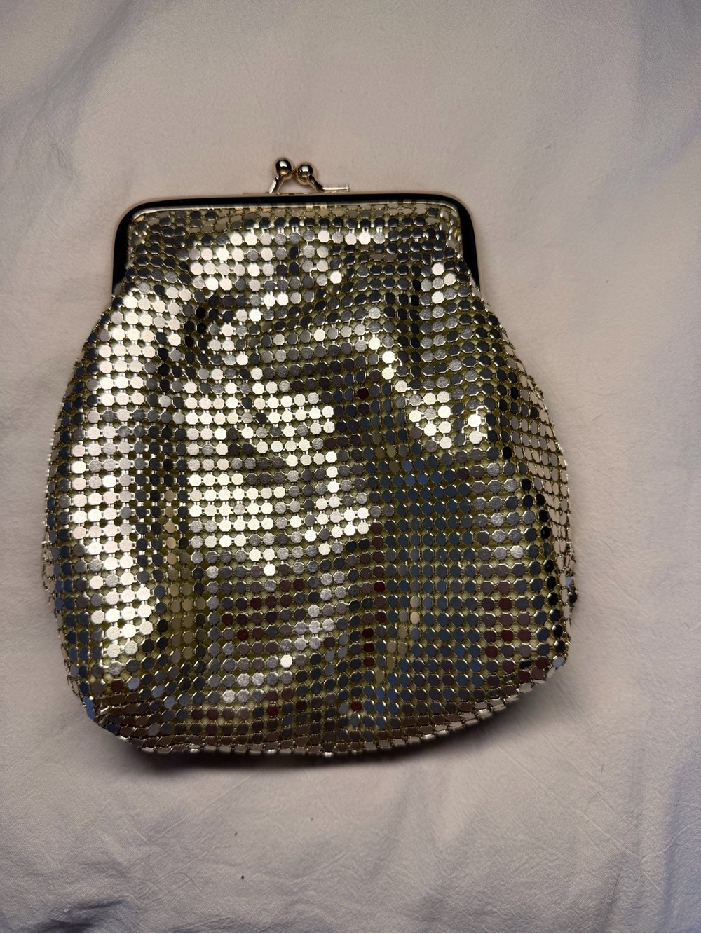 Metallic Gold Chainmail Crossbody Bag - Gold